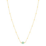 Collier acier doré aventurine verte 45 cm - vue 2