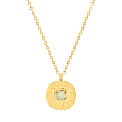 Collier acier doré aventurine 45 cm