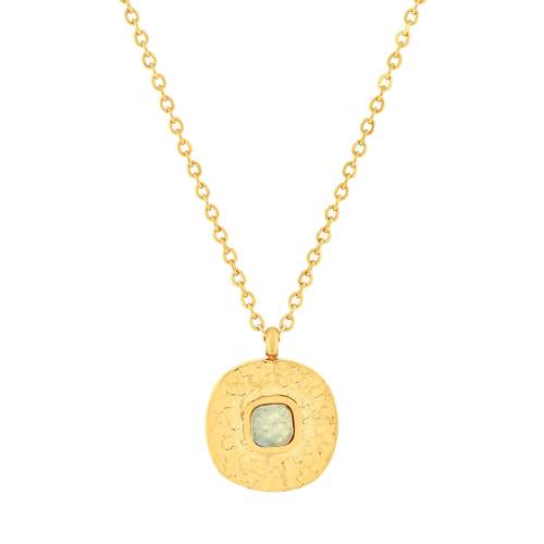 Collier acier doré aventurine 45 cm