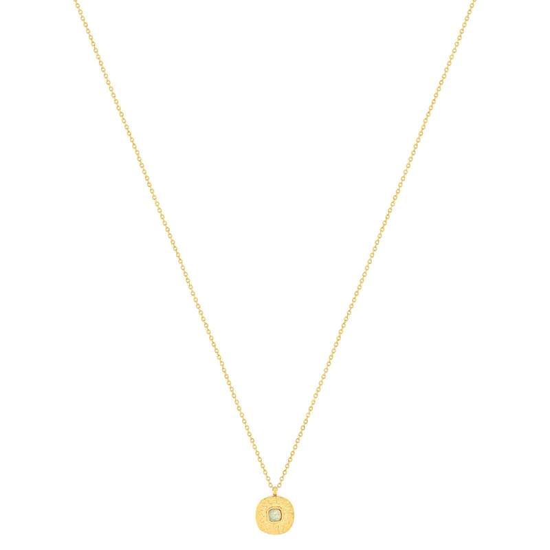 Collier acier doré aventurine 45 cm - vue 2