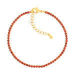 Bracelet acier doré zirconias rouges 19 cm - vue 1