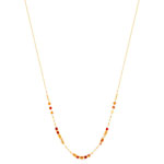 Collier acier doré aventurines oranges 45 cm - vue 1
