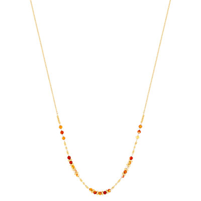 Necklace gold-plated steel orange aventurines 45 cm