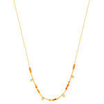 Collier acier doré aventurines oranges 45,5 cm - vue 2