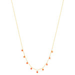 Collier acier doré zirconias oranges 45 cm - vue 2