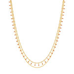 Collier acier doré 2 rangs laque orange 45,5 cm - vue 2