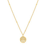 Collier acier doré arbre de vie laque blanche 46 cm - vue 1