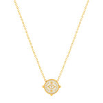 Collier acier doré laque blanche 47 cm - vue 1