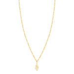 Collier acier doré quartz jaune 46 cm - vue 2