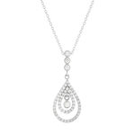 Collier or 375 blanc zirconias 44,5 cm - vue 1
