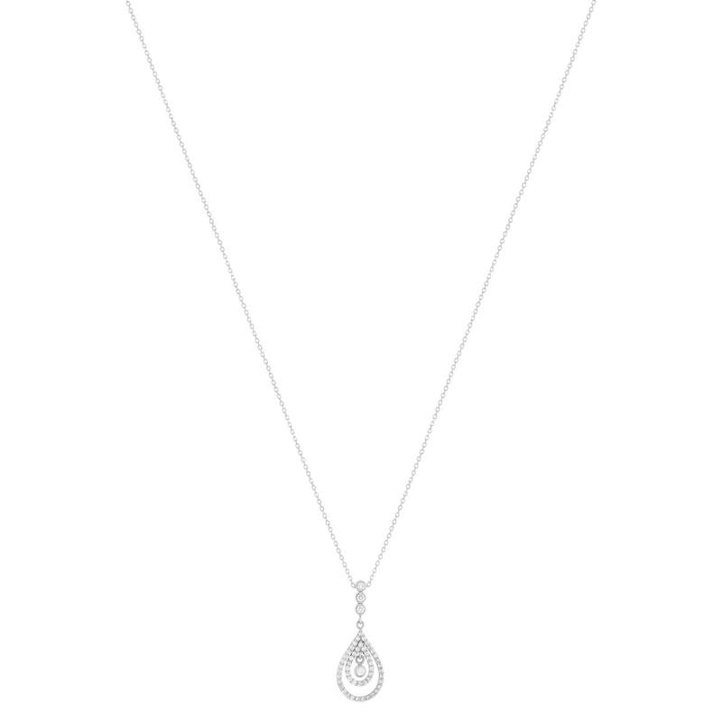 Ketting goud 375 witte zirkonia's 44,5 cm - bekijk 2
