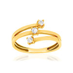 Bague or 375 jaune 3 zirconias - vue 1
