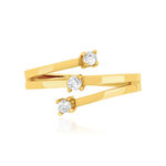 Bague or 375 jaune 3 zirconias - vue 3