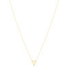 Collier or 375 jaune coeur zirconia 45 cm - vue V2