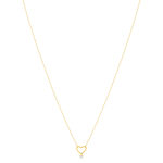Collier or 375 jaune coeur zirconia 45 cm - vue 2