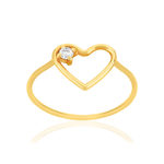 Bague or 375 jaune coeur zirconia - vue 1