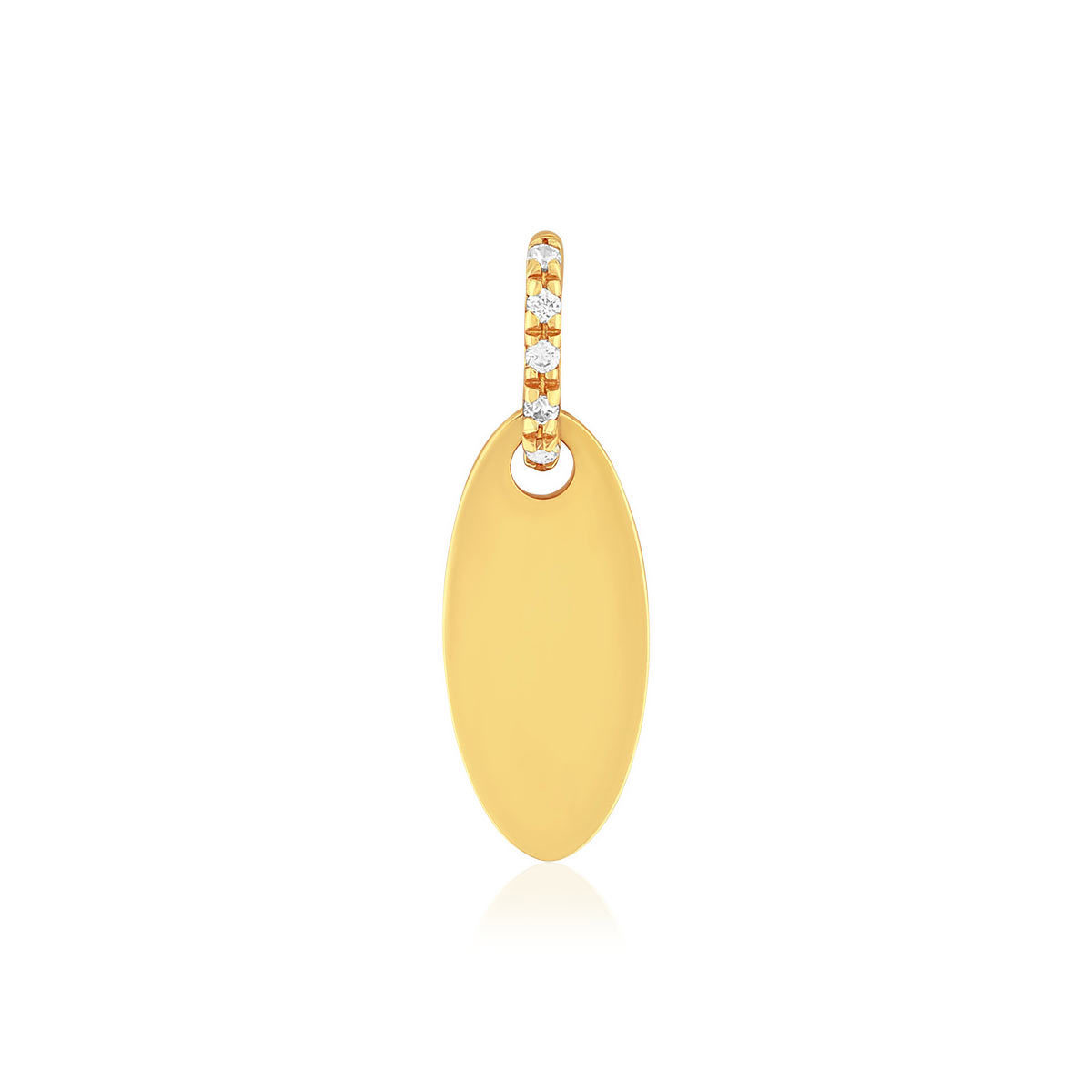 Pendentif or 375 jaune plaque zirconias.