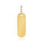 Pendentif or 375 jaune plaque zirconias - vue 1