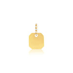 Pendentif or 375 jaune plaque 5 zirconias - vue 1