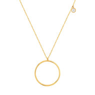 Collier or 375 jaune motif rond zirconia 45 cm