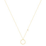 Collier or 375 jaune motif rond zirconia 45 cm - vue 2