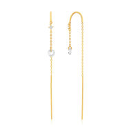 Boucles d'oreilles or 375 jaune pendantes zirconias