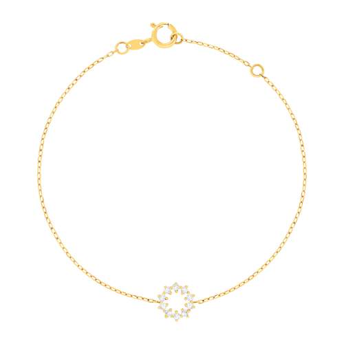 Bracelet or 375 jaune zirconias 18 cm