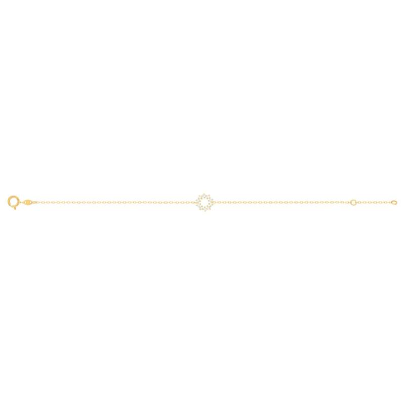 Bracelet or 375 jaune zirconias 18 cm - vue 2