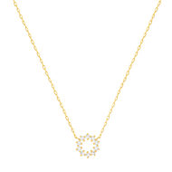 Collier or 375 jaune 10 zirconias 45 cm