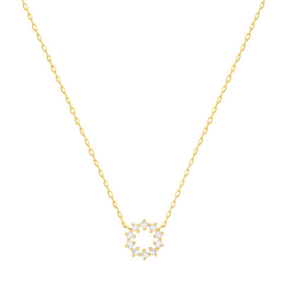 Collier or 375 jaune 10 zirconias 45 cm
