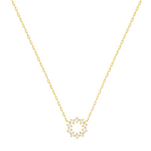 Collier or 375 jaune 10 zirconias 45 cm