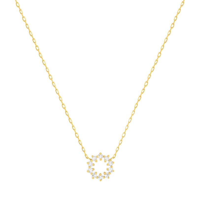 Collier or 375 jaune 10 zirconias 45 cm - vue 1