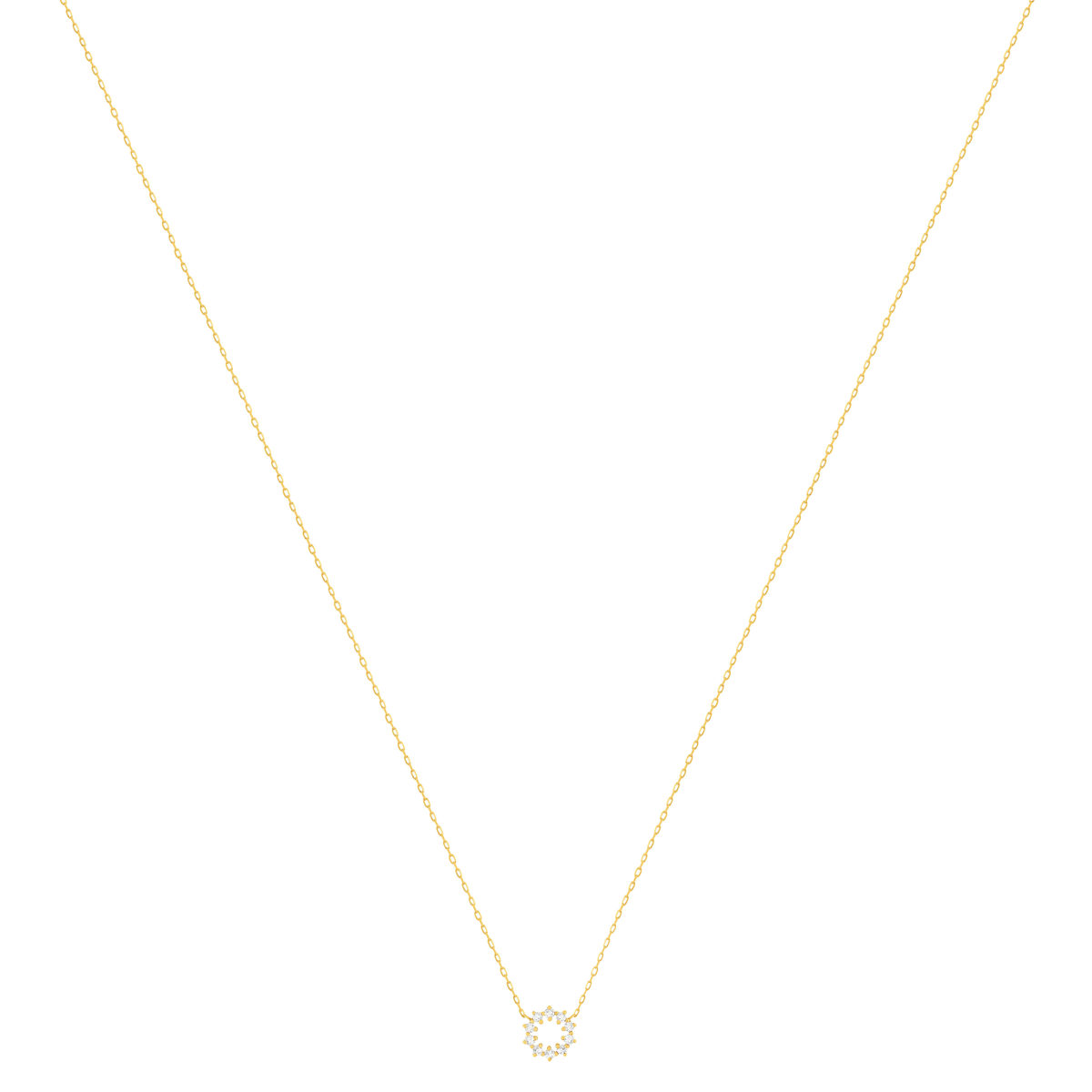 Collier or 375 jaune 10 zirconias 45 cm - vue 2