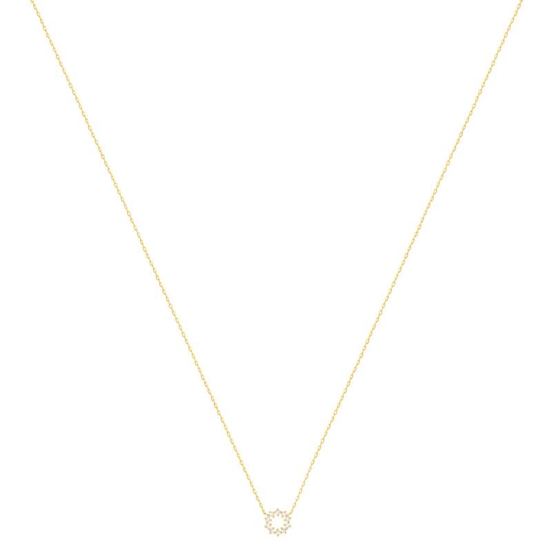 Collier or 375 jaune 10 zirconias 45 cm - vue 2