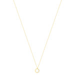 Collier or 375 jaune 7 zirconias 45 cm - vue 2