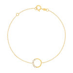 Bracelet or 375 jaune 7 zirconias 20 cm - vue 1