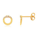 Boucles d'oreilles or 375 jaune 14 zirconias - vue 1