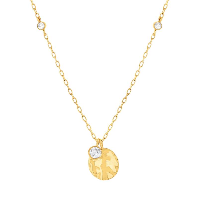 Collier or 375 jaune zirconias 43cm - vue 1