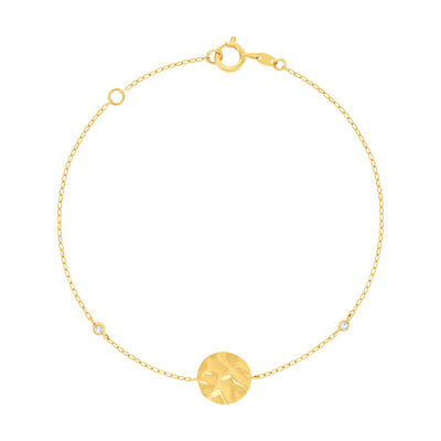 Gold bracelet 375 yellow zirconias 18 cm