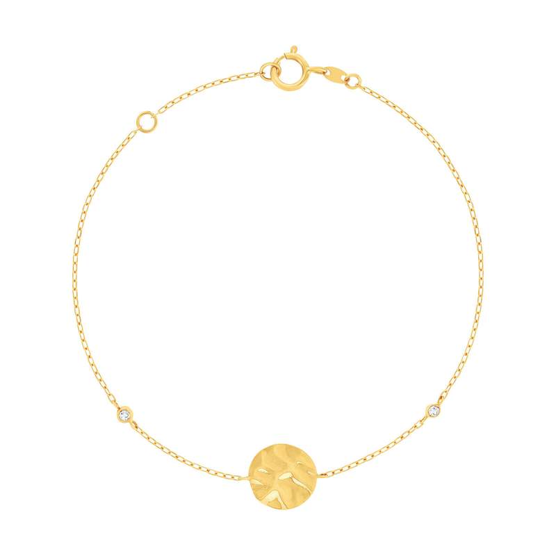 Bracelet or 375 jaune zirconias 18 cm - vue 1