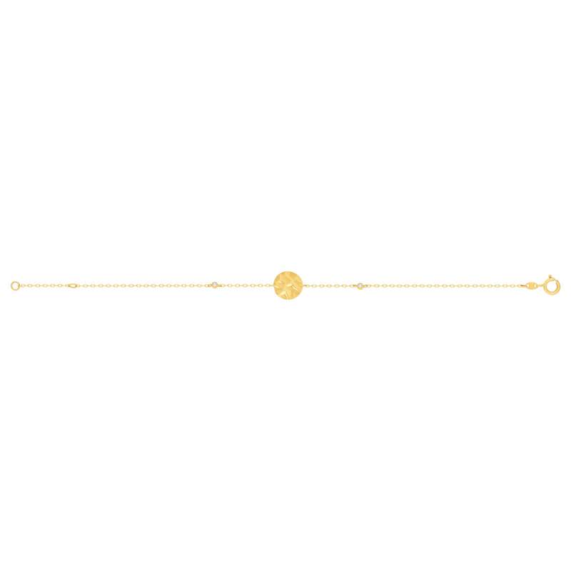 Bracelet or 375 jaune zirconias 18 cm - vue 2