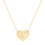 Collier or 375 jaune coeur 44,5 cm - vue 1