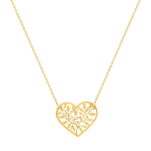 Collier or 375 jaune coeur 44,5 cm