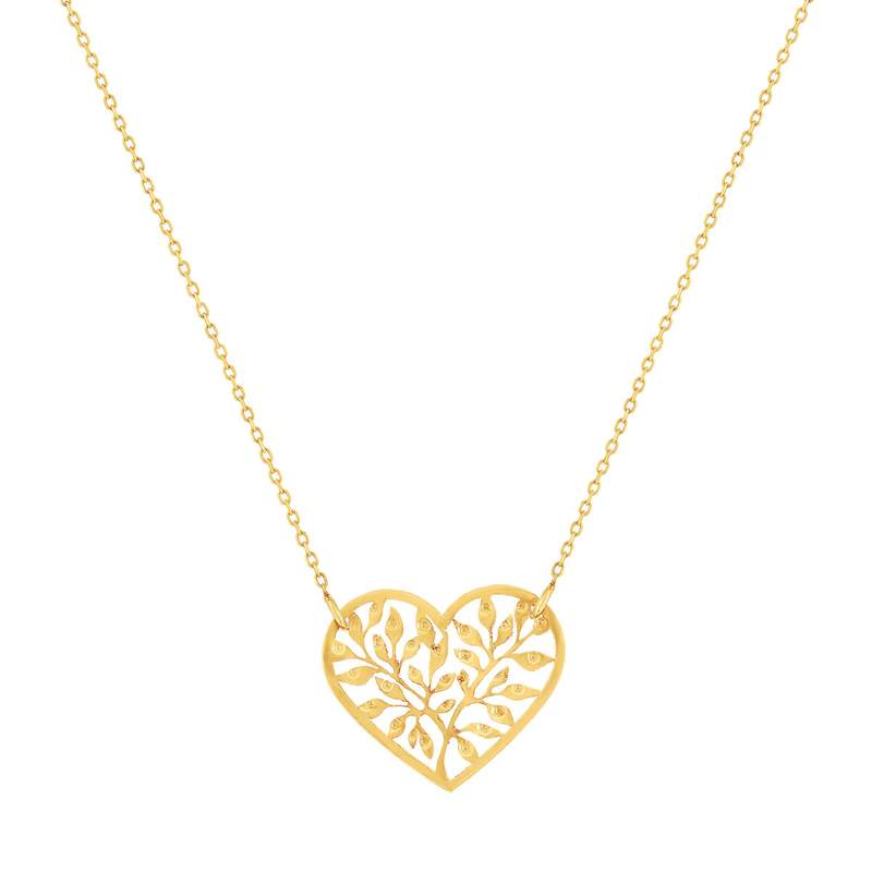 Collier or 375 jaune coeur 44,5 cm - vue 1