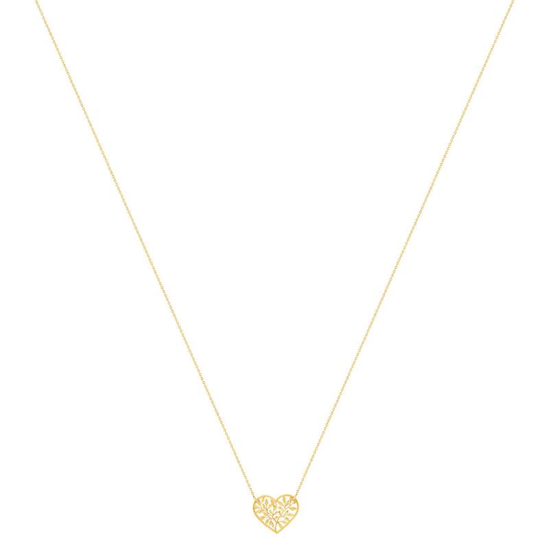 Collier or 375 jaune coeur 44,5 cm - vue 2