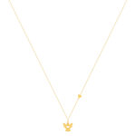 Collier or 375 jaune coeur et pampille ange 45cm - vue 2