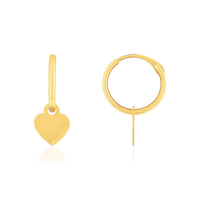 Gouden oorbellen 375 geel hart
