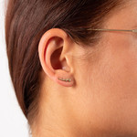 Boucles d'oreilles or 375 jaune coeurs - vue porté 1