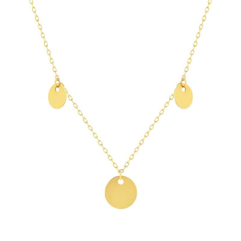 Collier or 375 jaune pampilles 43 cm - vue 1