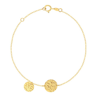 Gold bracelet 375 yellow pendants 18 cm